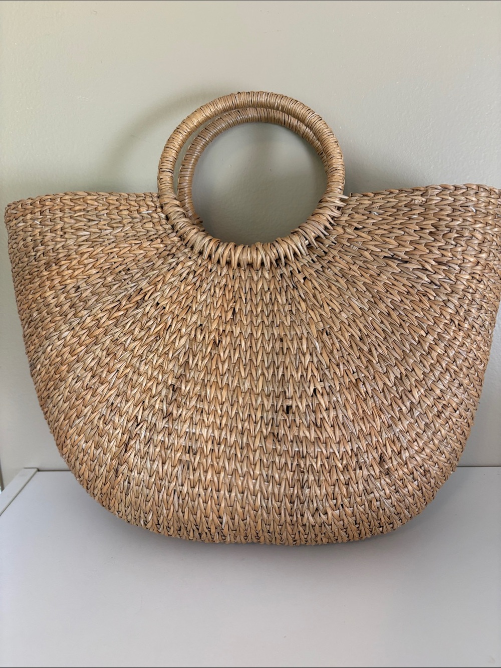 Straw Crescent Bag